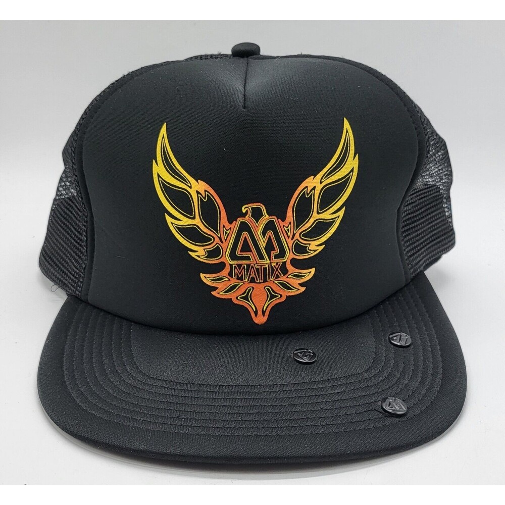 Matix Trucker Hat Black Mesh Back Foam Front Snapback Phoenix W/ Bottle Opener